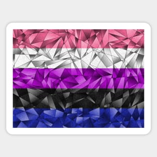 Abstract Fractal Triangles Gender Fluid Pride Flag Pattern Sticker